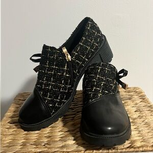 Black side zip booties